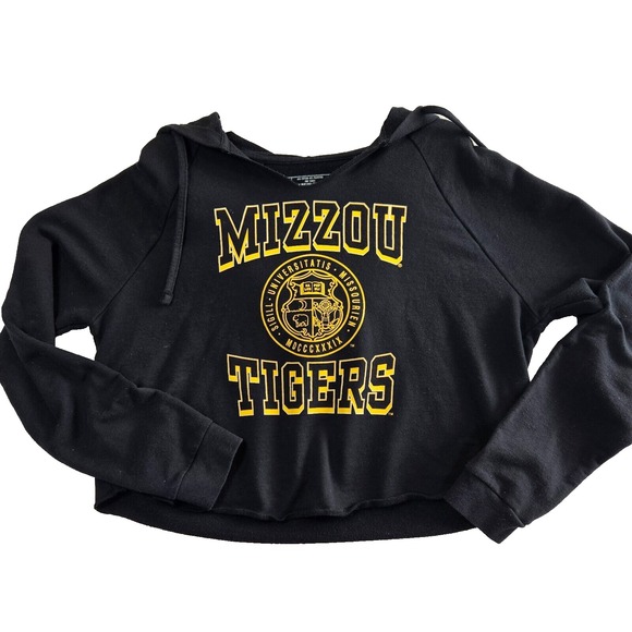 Tops - Missouri Tigers Womens Team LJ Cropped Long Sleeve‎ Sweatshirt Hoodie Sz Large